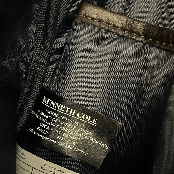 NWOT Reaction Kenneth Cole Sleek Brown Backpack